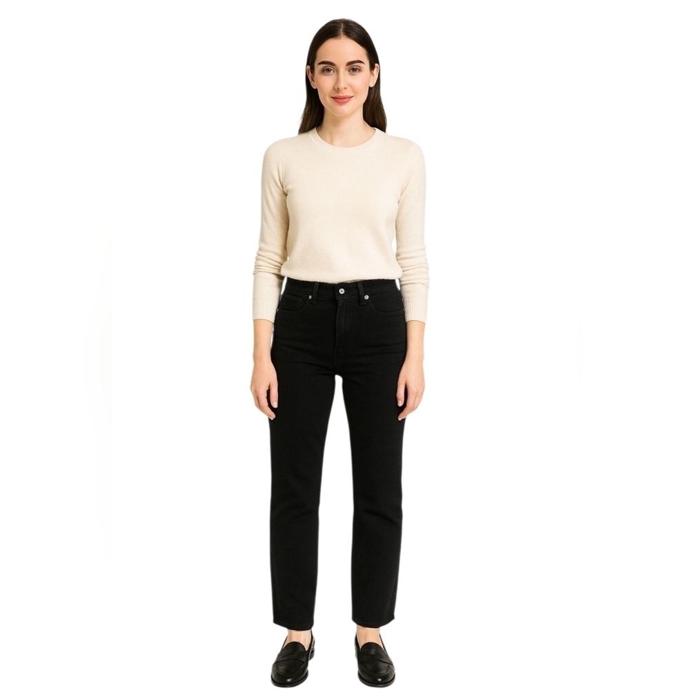 Reformation Jeans Black denim jeans high rise straight leg Classic Neutral
